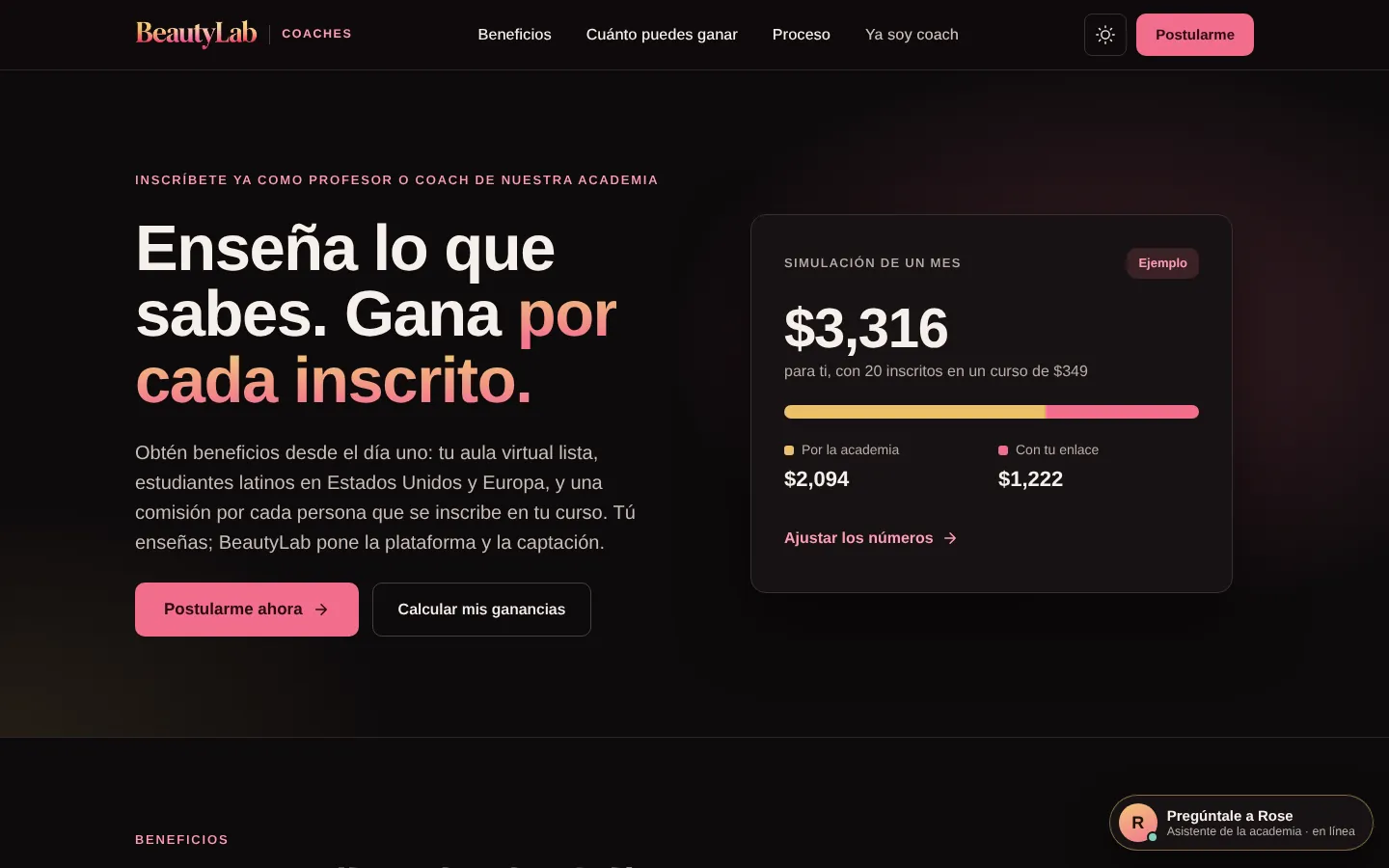 Página para profesores