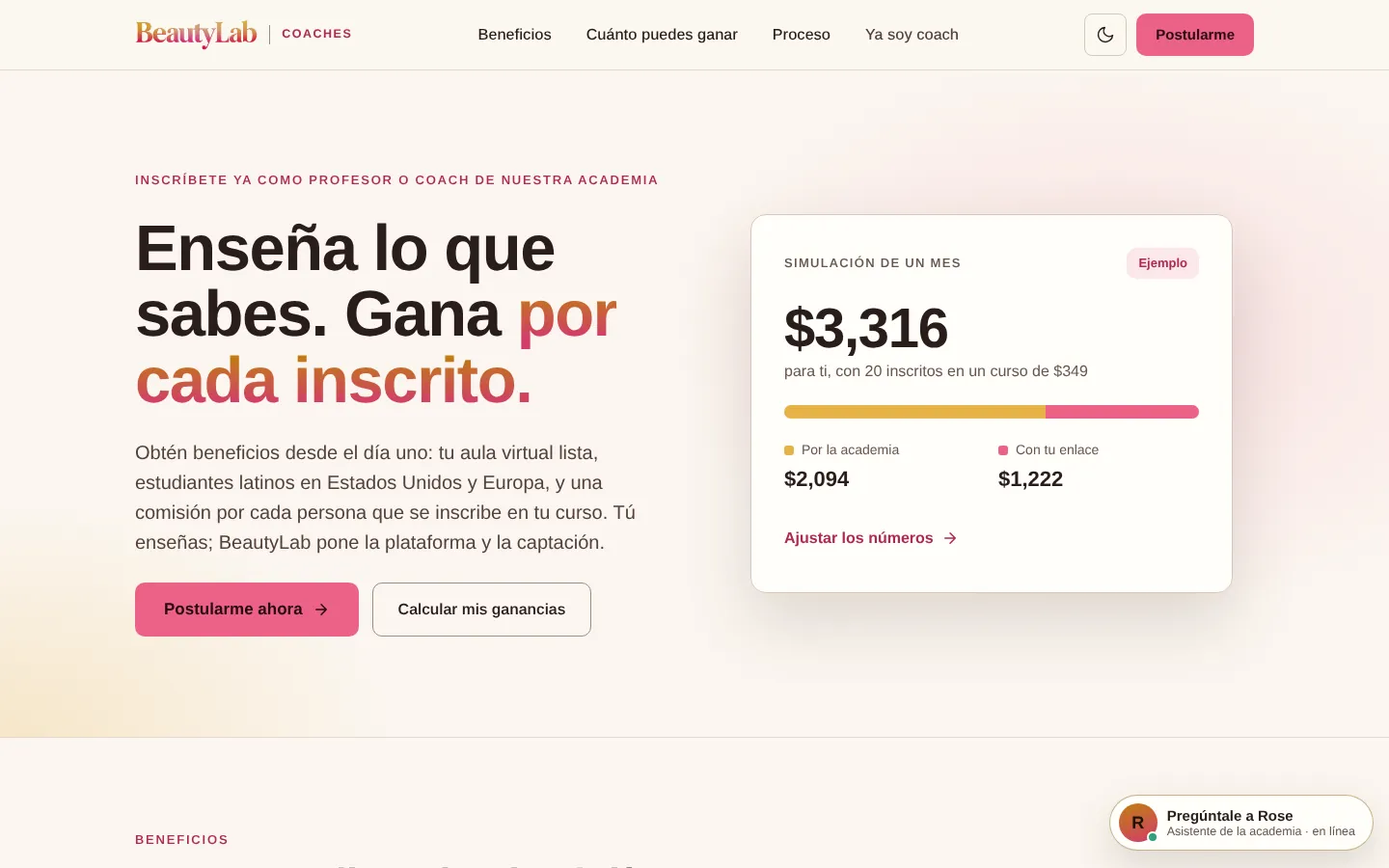 Página para profesores