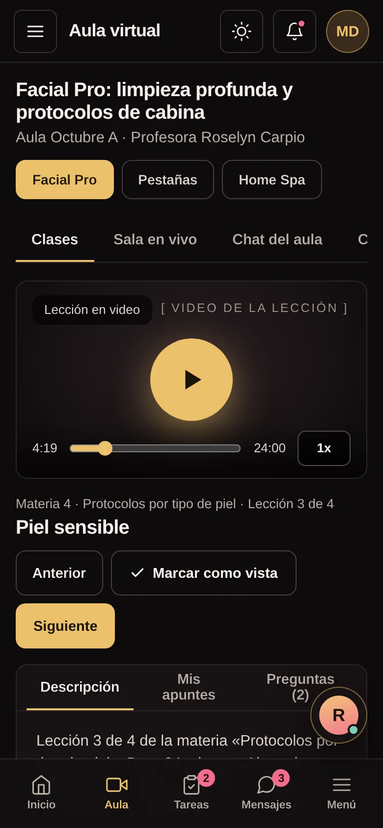 Vista en iPhone