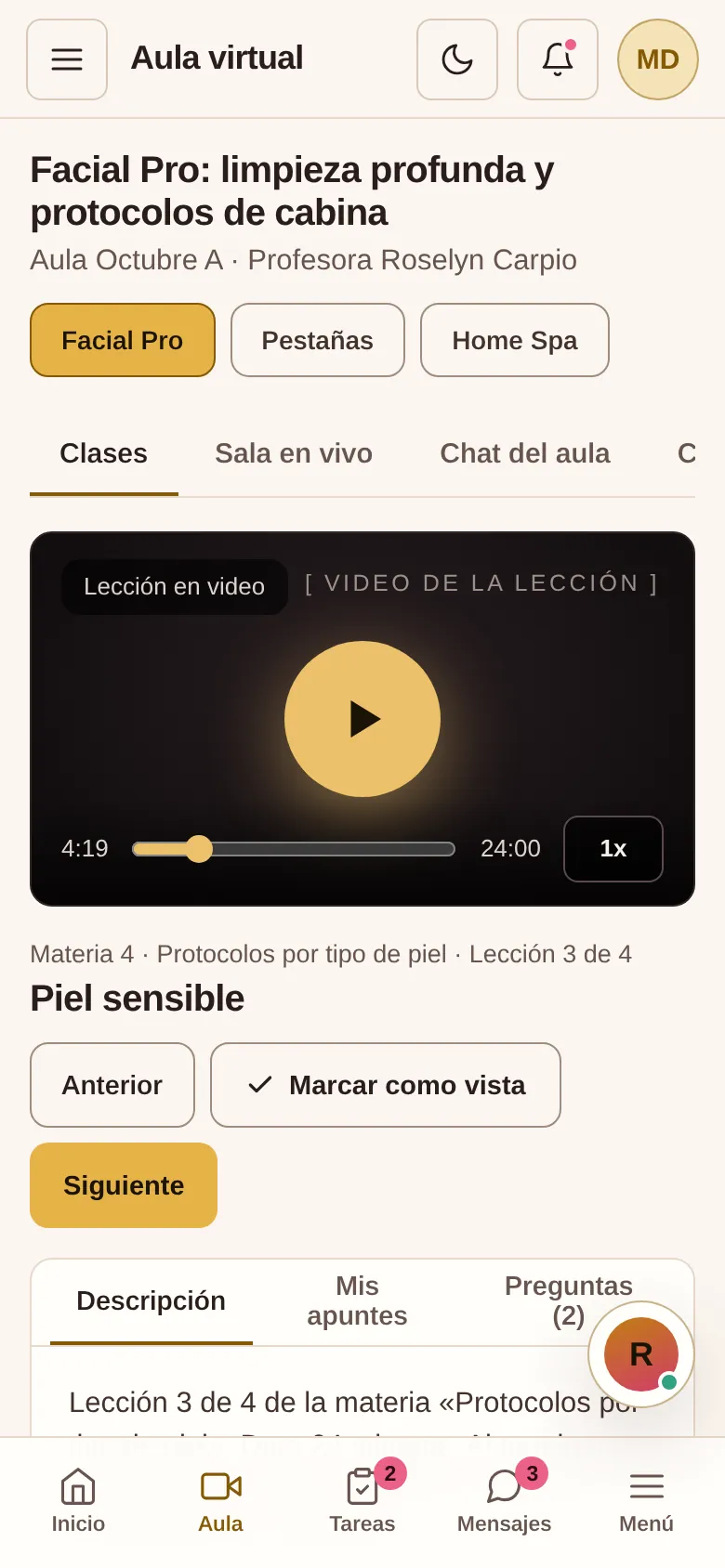 Vista en iPhone