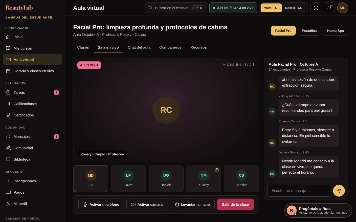 Clase en vivo