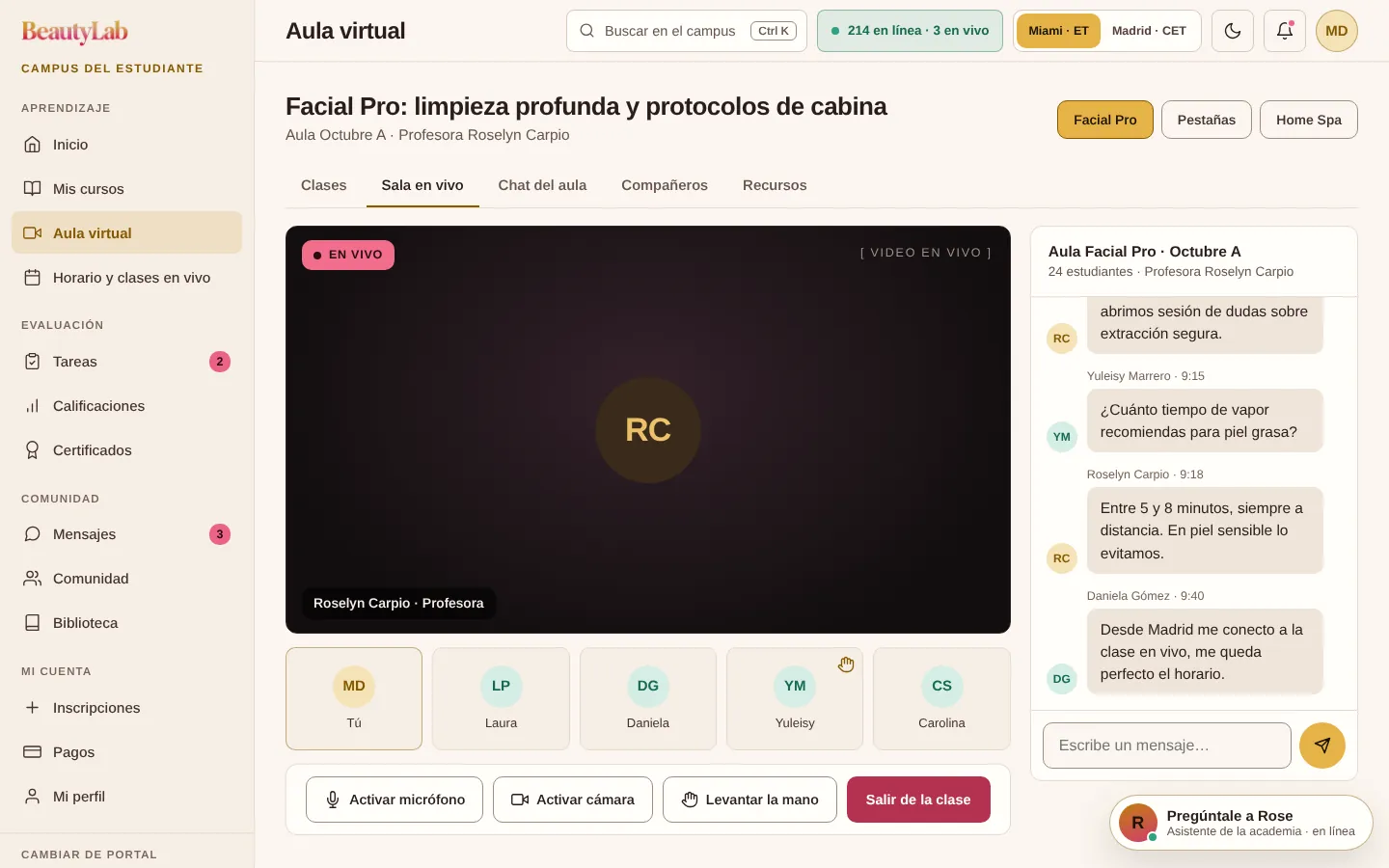 Clase en vivo
